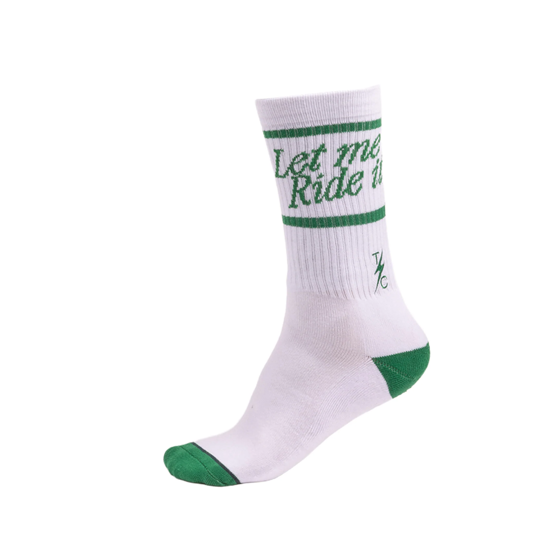 Women's Ride It Socks - White / Green - Image 5